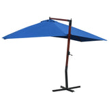 NNEVL Hanging Parasol with Wooden Pole 400x300 cm Blue