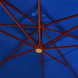NNEVL Hanging Parasol with Wooden Pole 400x300 cm Blue
