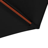 NNEVL Parasol with Wooden Pole 300x258 cm Black