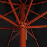 NNEVL Parasol with Wooden Pole 300x258 cm Black
