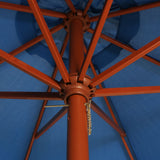 NNEVL Parasol with Wooden Pole 300x258 cm Blue