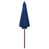NNEVL Parasol with Wooden Pole 300x258 cm Blue