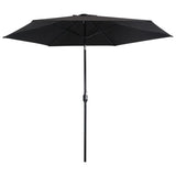 NNEVL Outdoor Parasol with Metal Pole 300 cm Black