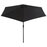 NNEVL Outdoor Parasol with Metal Pole 300 cm Black