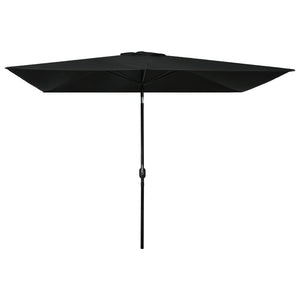 NNEVL Outdoor Parasol with Metal Pole 300x200 cm Black