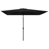 NNEVL Outdoor Parasol with Metal Pole 300x200 cm Black