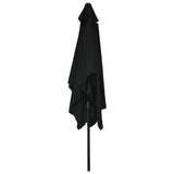 NNEVL Outdoor Parasol with Metal Pole 300x200 cm Black