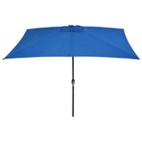 NNEVL Outdoor Parasol with Metal Pole 300x200 cm Azure