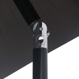 NNEVL Outdoor Parasol with LED Lights and Steel Pole 300 cm Black