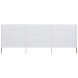 NNEVL 3-panel Wind Screen Fabric 400x80 cm Sand White