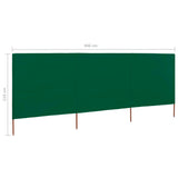 NNEVL 3-panel Wind Screen Fabric 400x80 cm Green