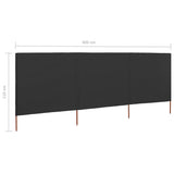 NNEVL 3-panel Wind Screen Fabric 400x80 cm Anthracite