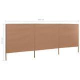 NNEVL 3-panel Wind Screen Fabric 400x80 cm Taupe
