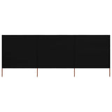 NNEVL 3-panel Wind Screen Fabric 400x120 cm Black
