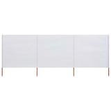 NNEVL 3-panel Wind Screen Fabric 400x160 cm Sand White