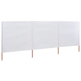 NNEVL 3-panel Wind Screen Fabric 400x160 cm Sand White