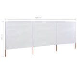 NNEVL 3-panel Wind Screen Fabric 400x160 cm Sand White