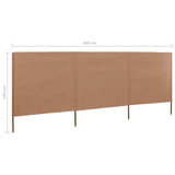 NNEVL 3-panel Wind Screen Fabric 400x160 cm Taupe