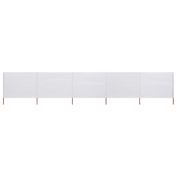 NNEVL 5-panel Wind Screen Fabric 600x80 cm Sand White