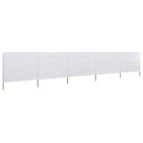 NNEVL 5-panel Wind Screen Fabric 600x80 cm Sand White