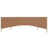 NNEVL 5-panel Wind Screen Fabric 600x80 cm Taupe