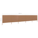 NNEVL 5-panel Wind Screen Fabric 600x80 cm Taupe