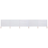 NNEVL 5-panel Wind Screen Fabric 600x120 cm Sand White