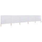 NNEVL 5-panel Wind Screen Fabric 600x120 cm Sand White