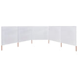 NNEVL 5-panel Wind Screen Fabric 600x120 cm Sand White