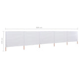 NNEVL 5-panel Wind Screen Fabric 600x120 cm Sand White
