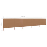 NNEVL 5-panel Wind Screen Fabric 600x120 cm Taupe
