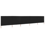 NNEVL 5-panel Wind Screen Fabric 600x120 cm Black