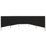 NNEVL 5-panel Wind Screen Fabric 600x120 cm Black