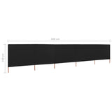 NNEVL 5-panel Wind Screen Fabric 600x120 cm Black
