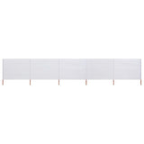 NNEVL 5-panel Wind Screen Fabric 600x160 cm Sand White