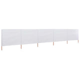 NNEVL 5-panel Wind Screen Fabric 600x160 cm Sand White