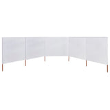 NNEVL 5-panel Wind Screen Fabric 600x160 cm Sand White