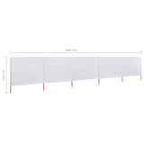 NNEVL 5-panel Wind Screen Fabric 600x160 cm Sand White