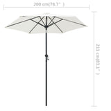 NNEVL Parasol Sand White 200x211 cm Aluminium