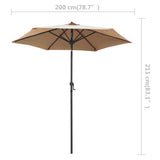 NNEVL Parasol Taupe 200x211 cm Aluminium