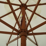NNEVL Outdoor Parasol with Wooden Pole 330 cm Sand White