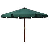 NNEVL Outdoor Parasol with Wooden Pole 330 cm Green