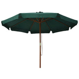 NNEVL Outdoor Parasol with Wooden Pole 330 cm Green