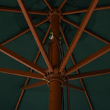 NNEVL Outdoor Parasol with Wooden Pole 330 cm Green