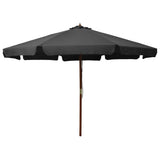 NNEVL Outdoor Parasol with Wooden Pole 330 cm Anthracite