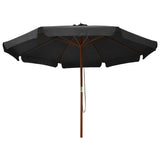 NNEVL Outdoor Parasol with Wooden Pole 330 cm Anthracite