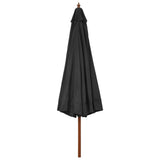NNEVL Outdoor Parasol with Wooden Pole 330 cm Anthracite