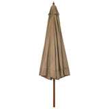 NNEVL Outdoor Parasol with Wooden Pole 330 cm Taupe