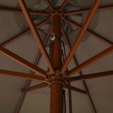 NNEVL Outdoor Parasol with Wooden Pole 330 cm Taupe