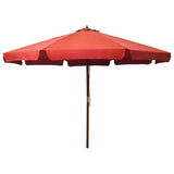 NNEVL Outdoor Parasol with Wooden Pole 330 cm Terracotta